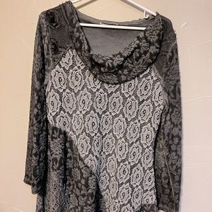 Gray tunic.